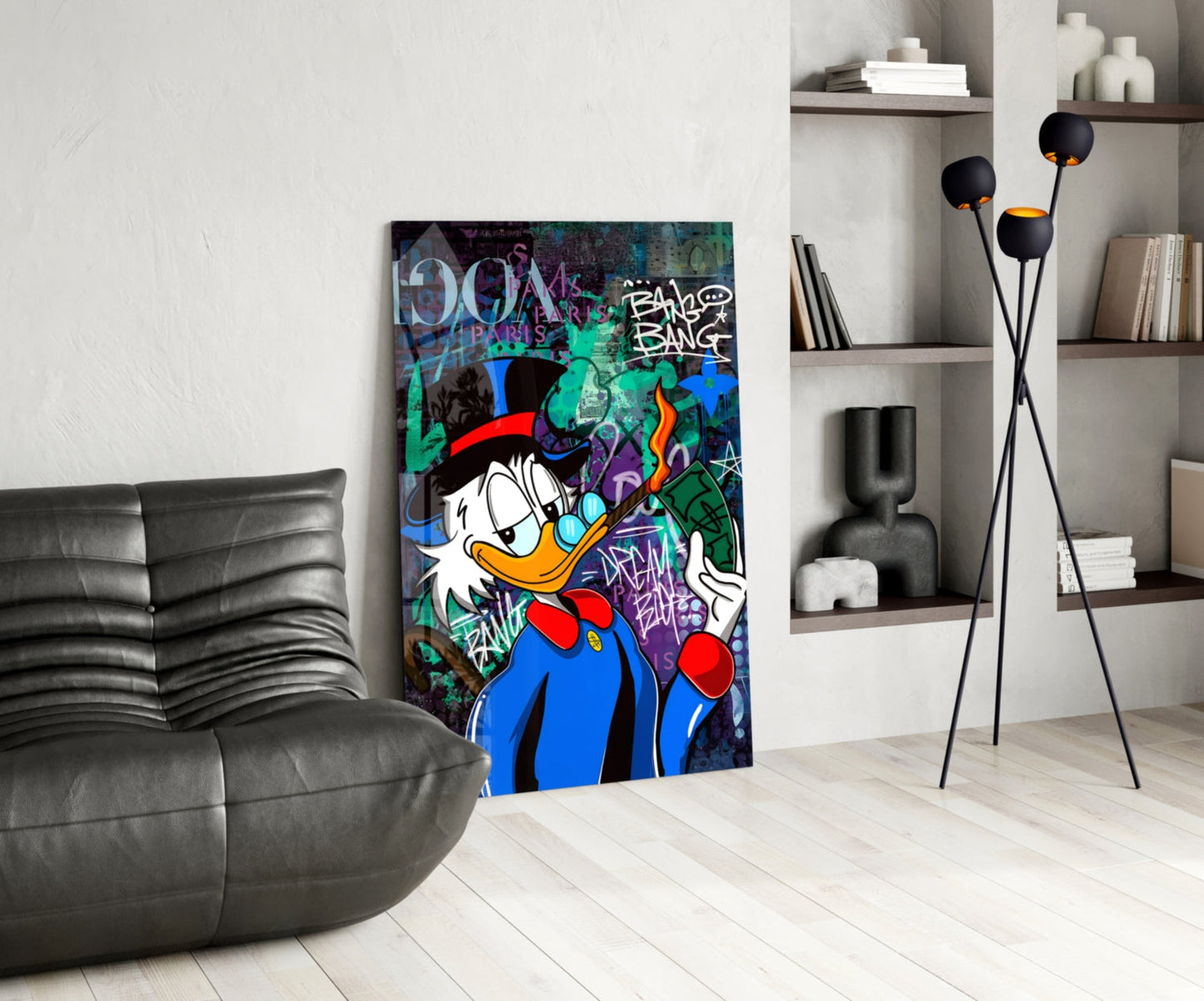 The Luxury Rebel Scrooge Glass Wall Art || Designer Collection