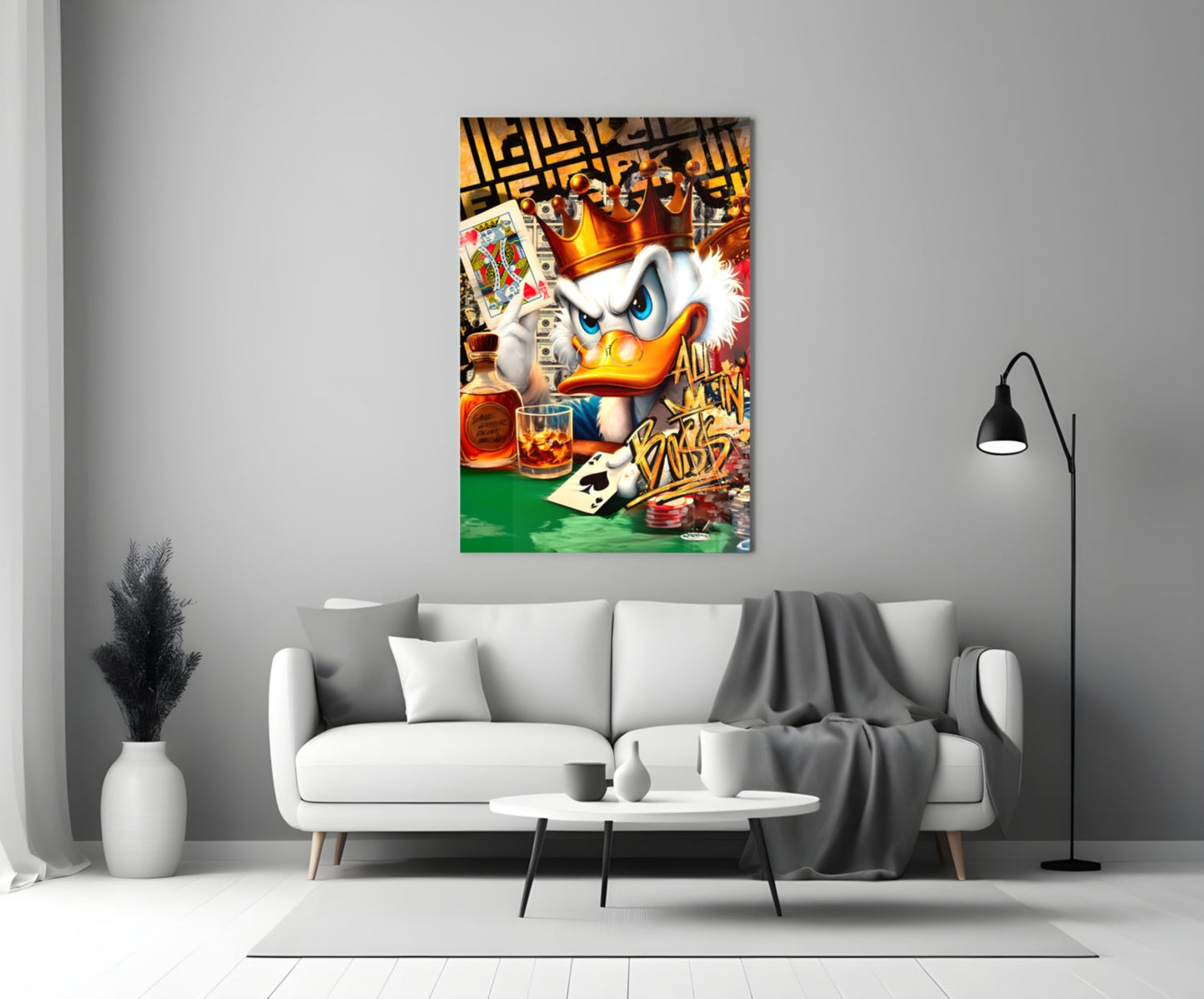 Scrooge King of Poker Glass Wall Art || Designer Collection