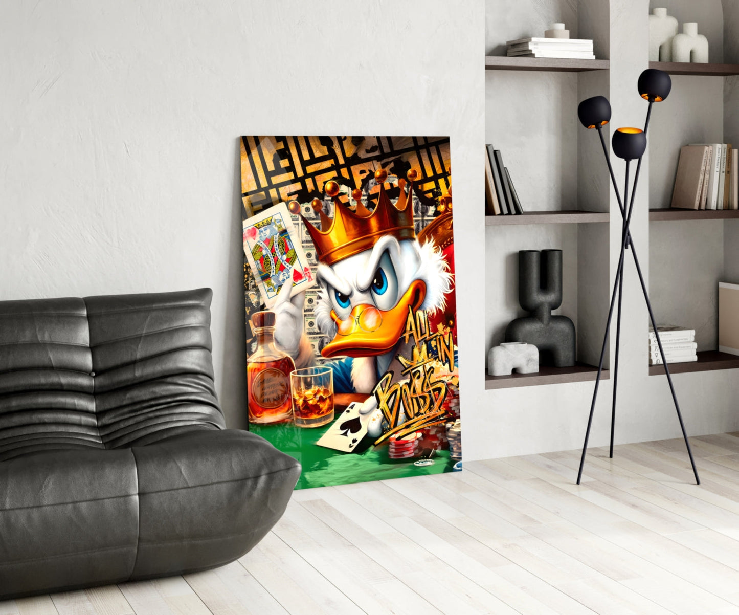 Scrooge King of Poker Glass Wall Art || Designer Collection