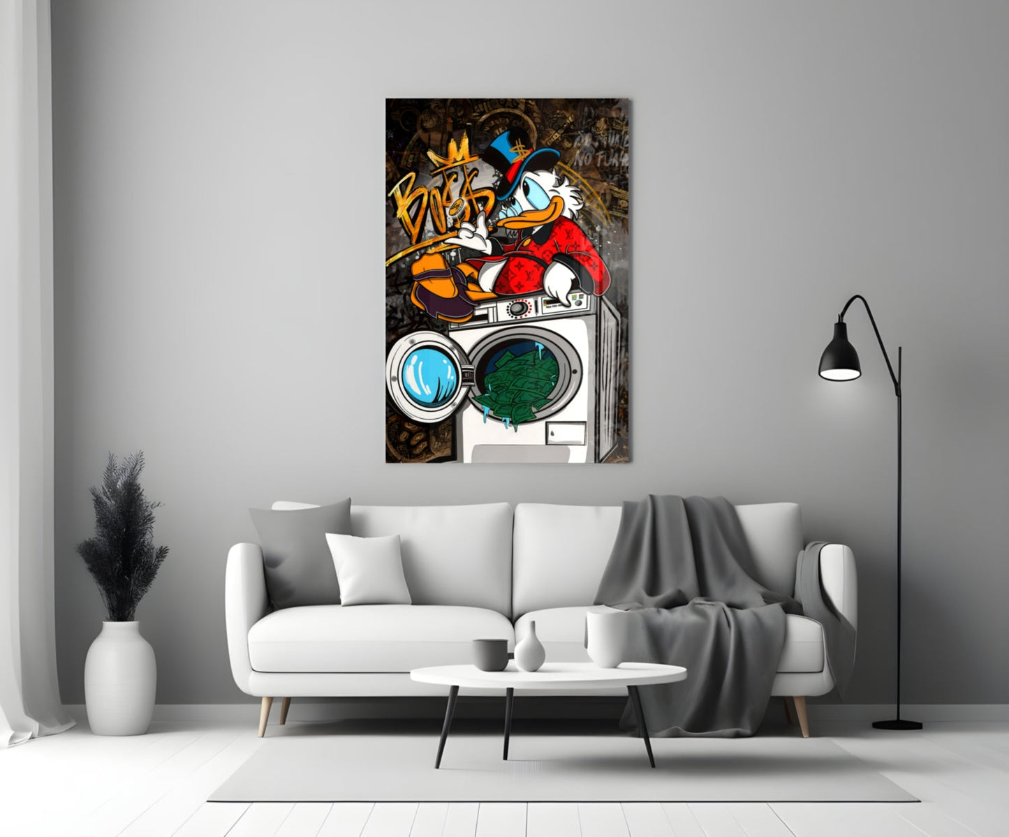 Scrooge's Money Laundering (Glass Wall Art)