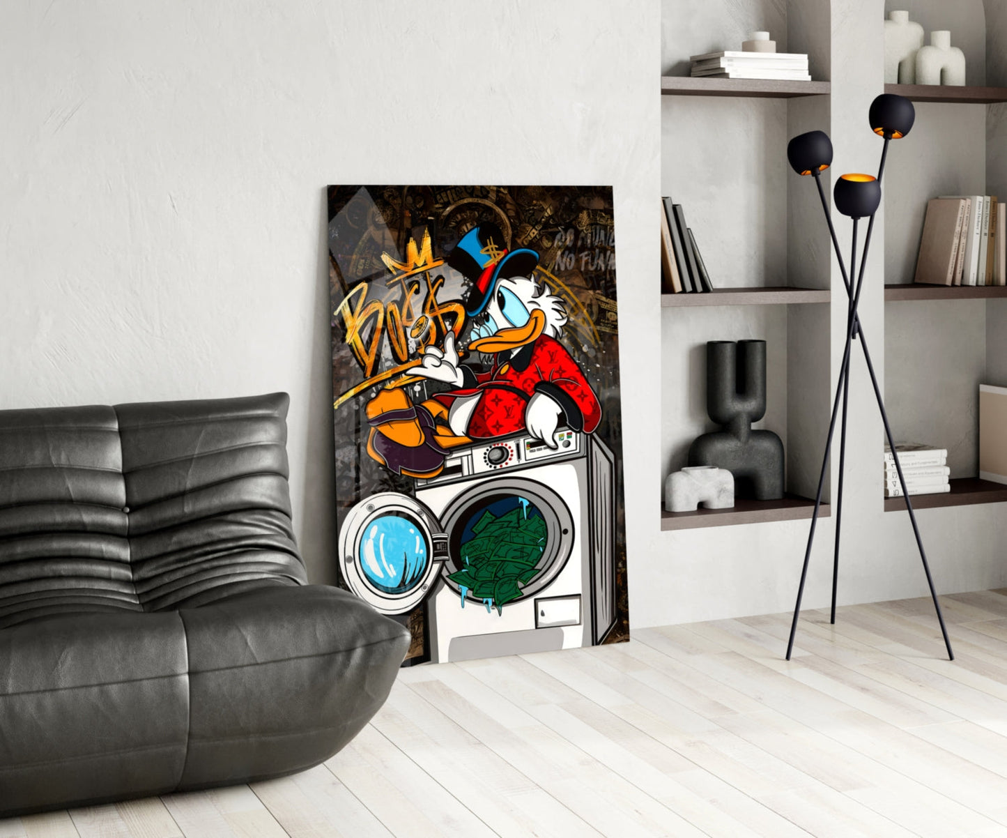 Scrooge's Money Laundering (Glass Wall Art)