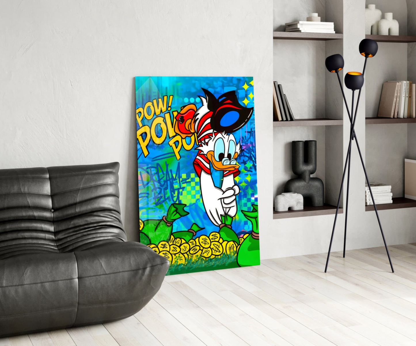Donald the Money Man Glass Wall Art || Designer Collection