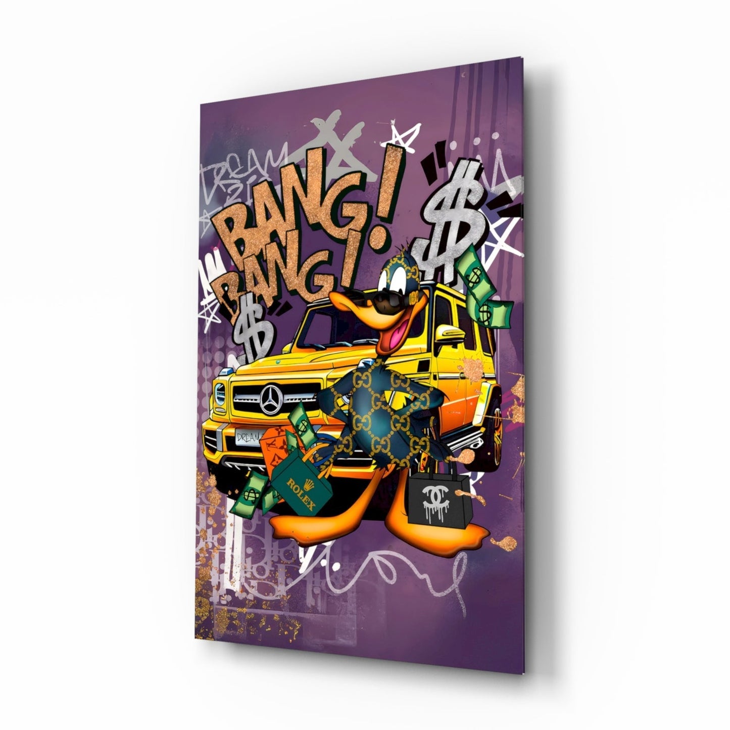 Daffy Luxury and Speed Glass Wall Art || Designer Collection