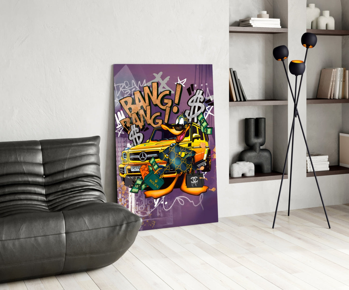 Daffy Luxury and Speed Glass Wall Art || Designer Collection