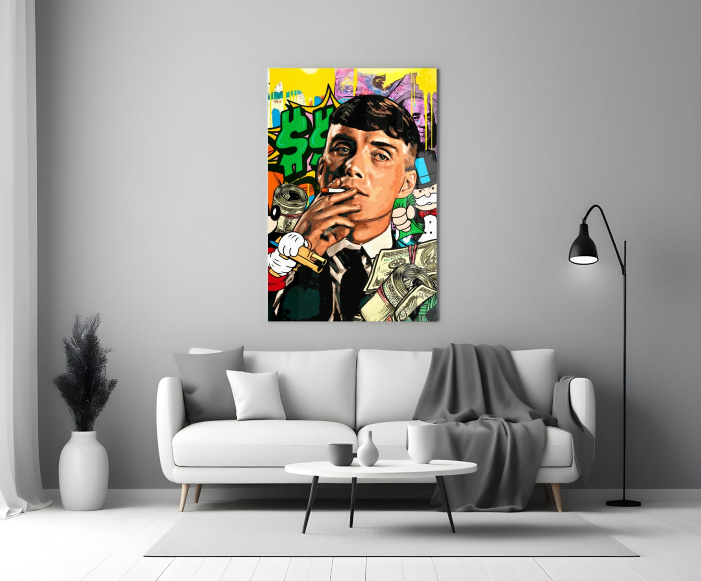Tommy Shelby Money and Power Glass Wall Art || Designer Collection