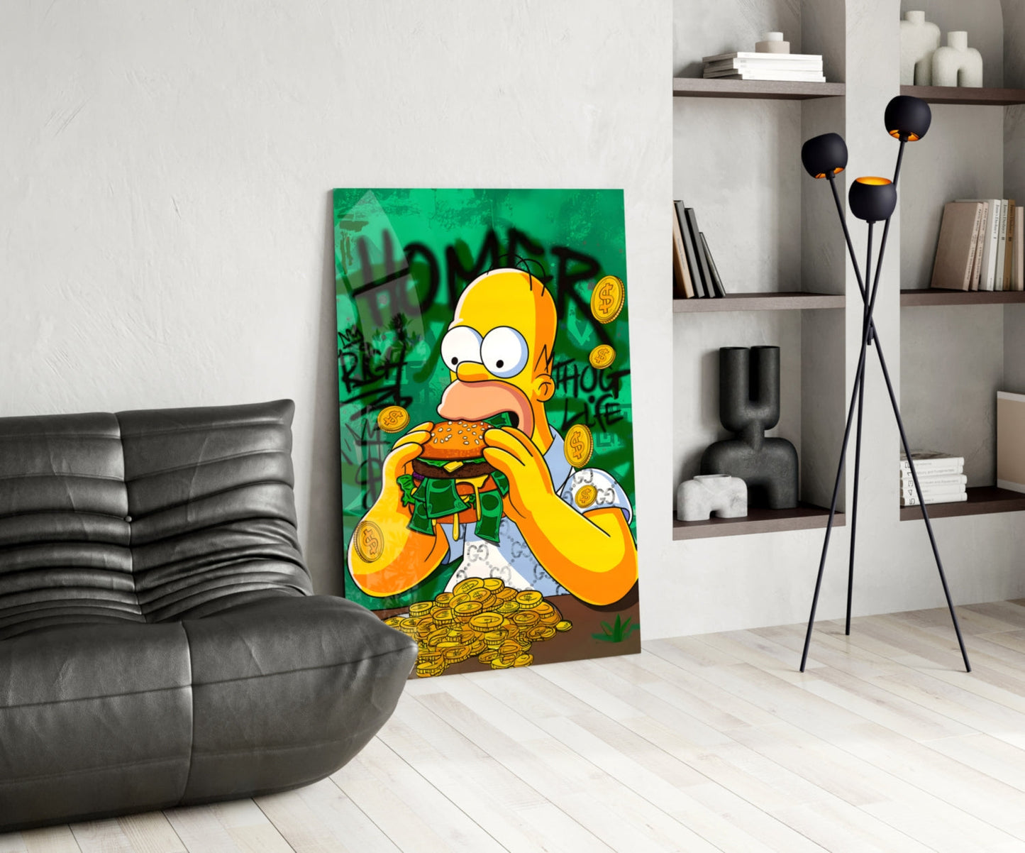 Homer The Taste of Greed Glass Wall Art || Designer Collection