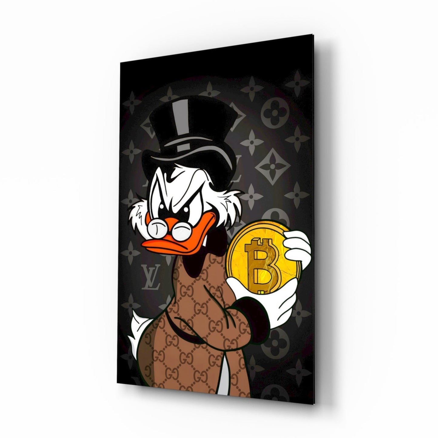 Crypto Rich Scoundrel Glass Wall Art || Designer Collection
