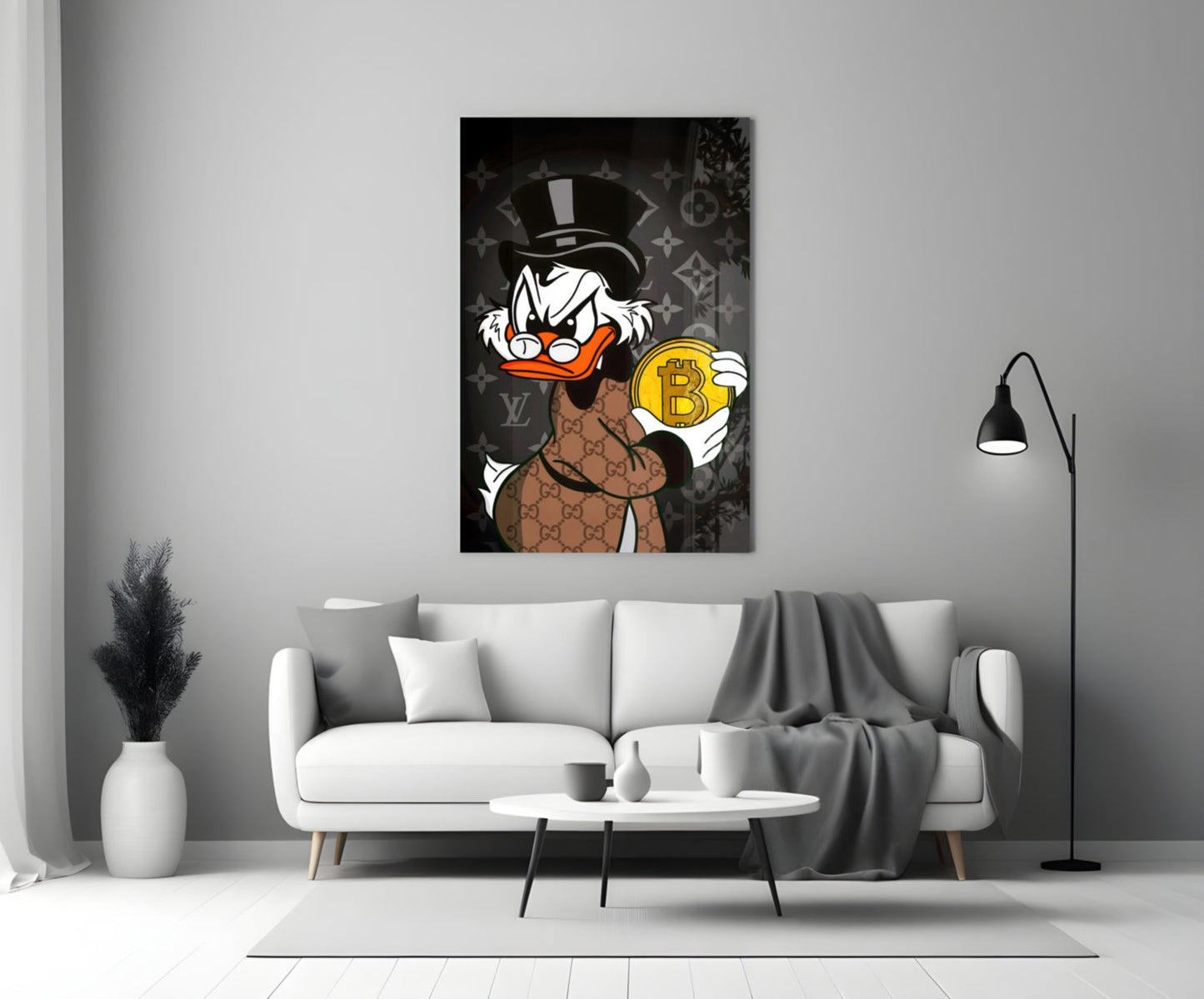 Crypto Rich Scoundrel Glass Wall Art || Designer Collection