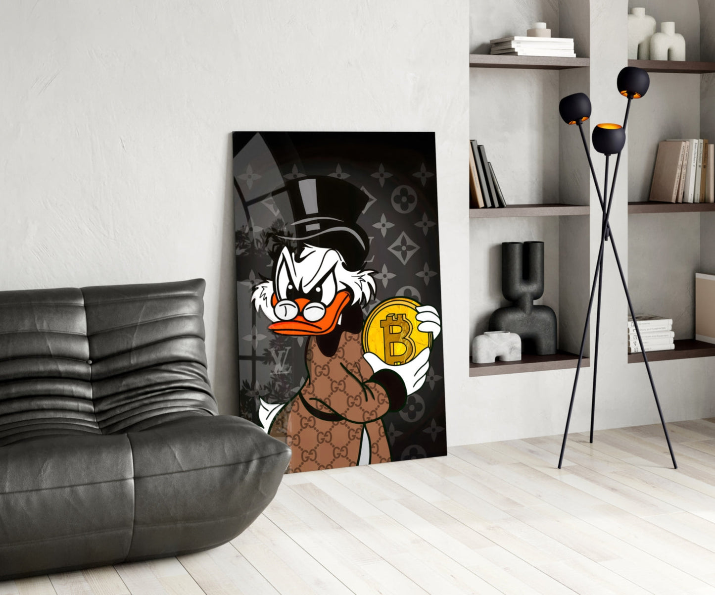 Crypto Rich Scoundrel Glass Wall Art || Designer Collection