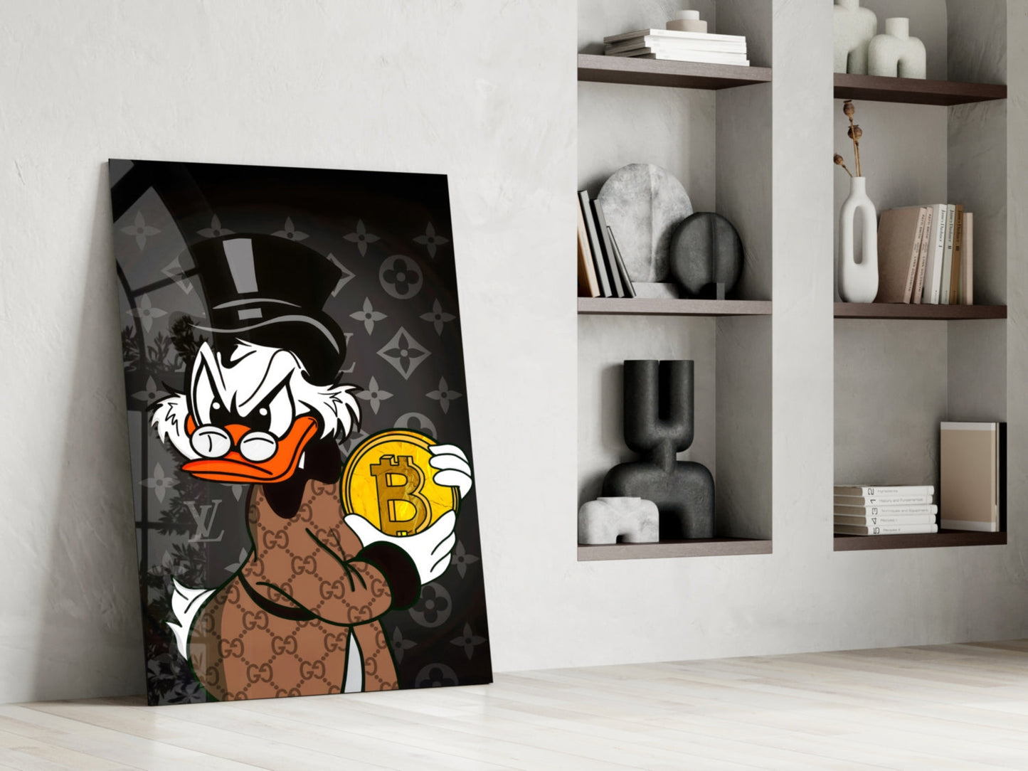 Crypto Rich Scoundrel Glass Wall Art || Designer Collection