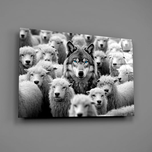 Wolf in Sheep's Clothing (Glass Wall Art)