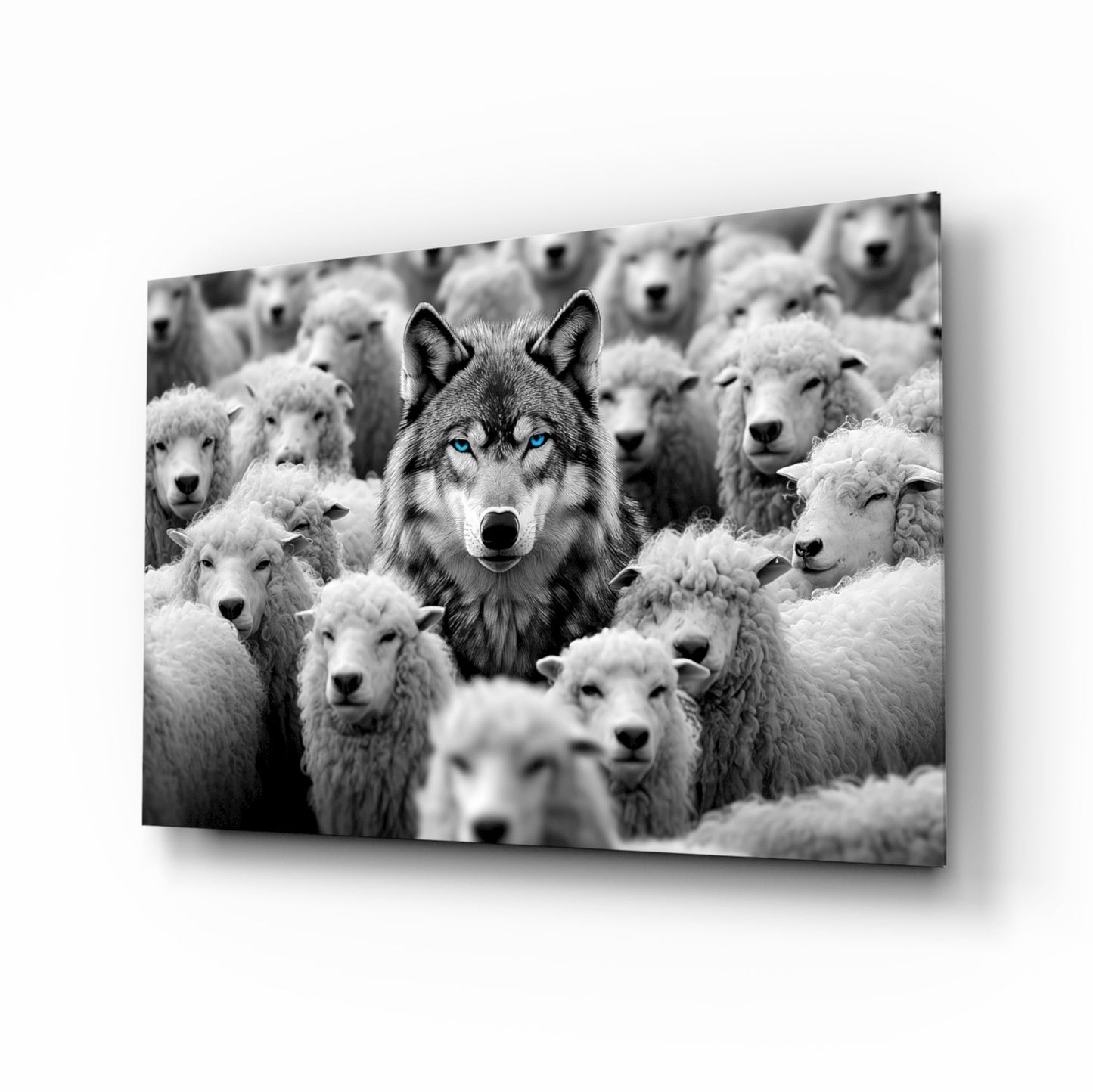 Wolf in Sheep's Clothing (Glass Wall Art)