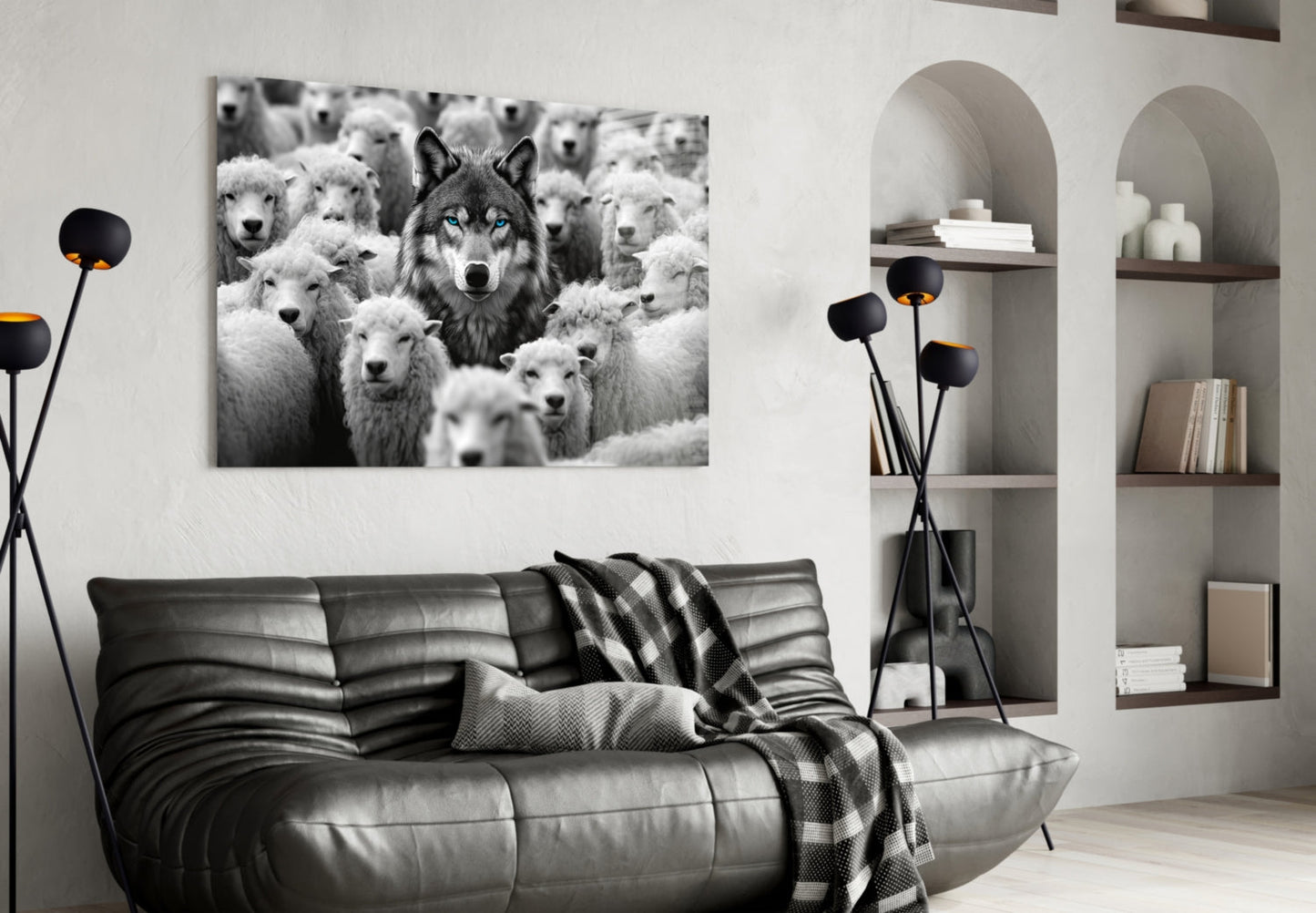 Wolf in Sheep's Clothing (Glass Wall Art)