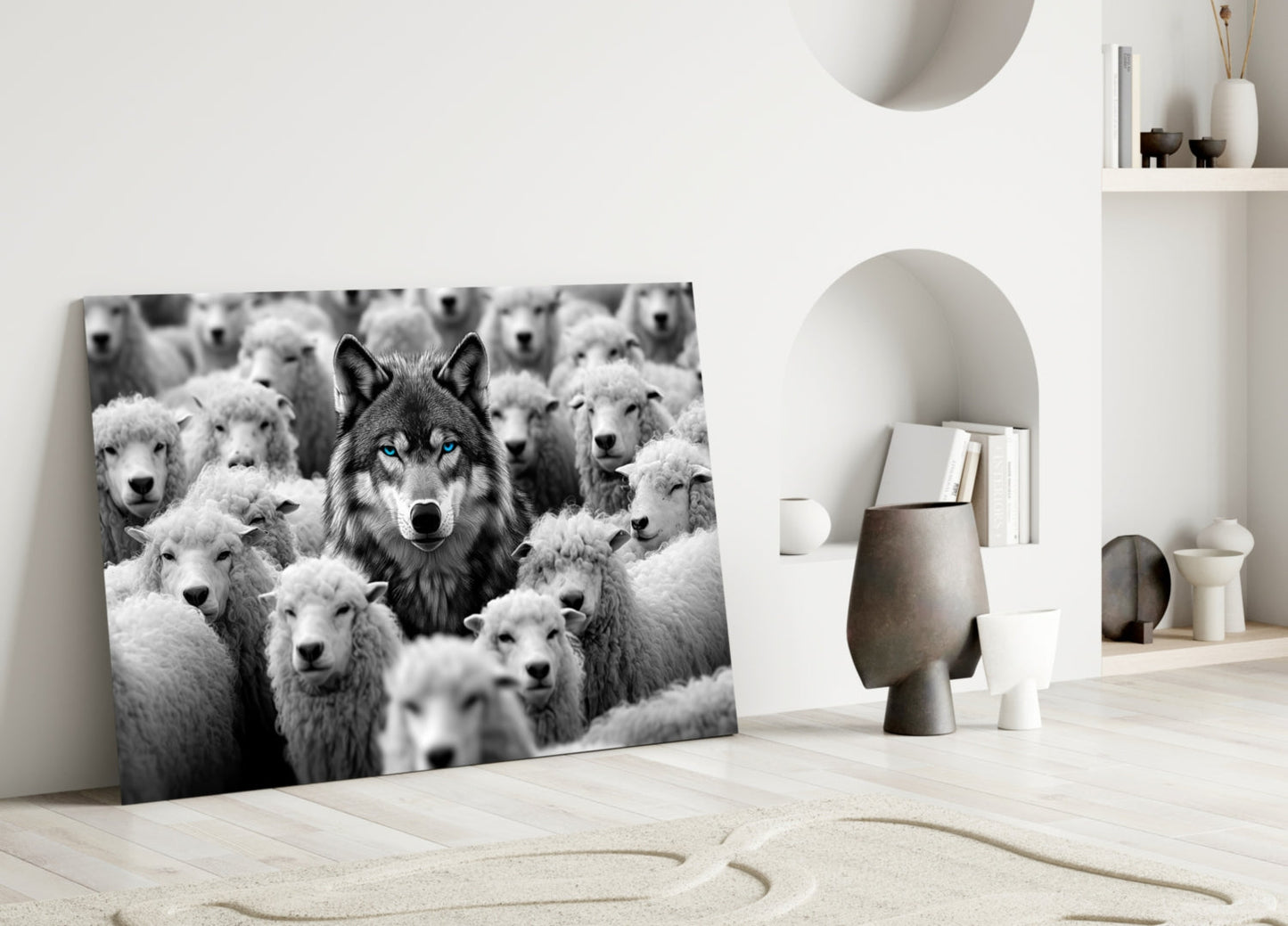 Wolf in Sheep's Clothing (Glass Wall Art)