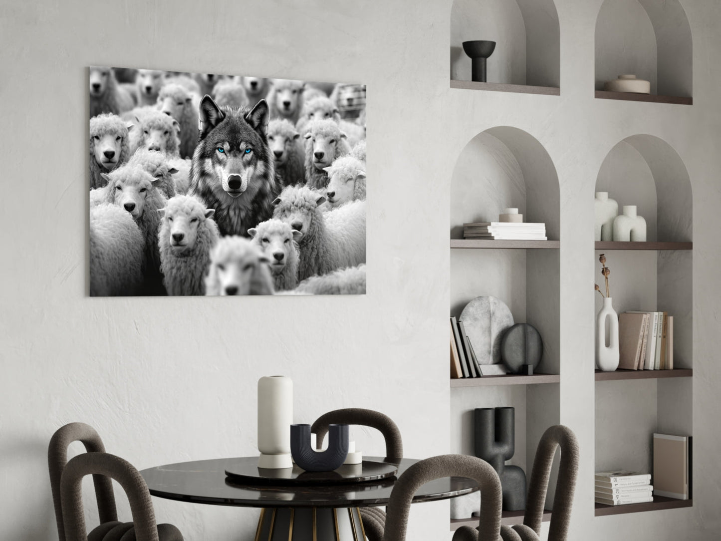 Wolf in Sheep's Clothing (Glass Wall Art)