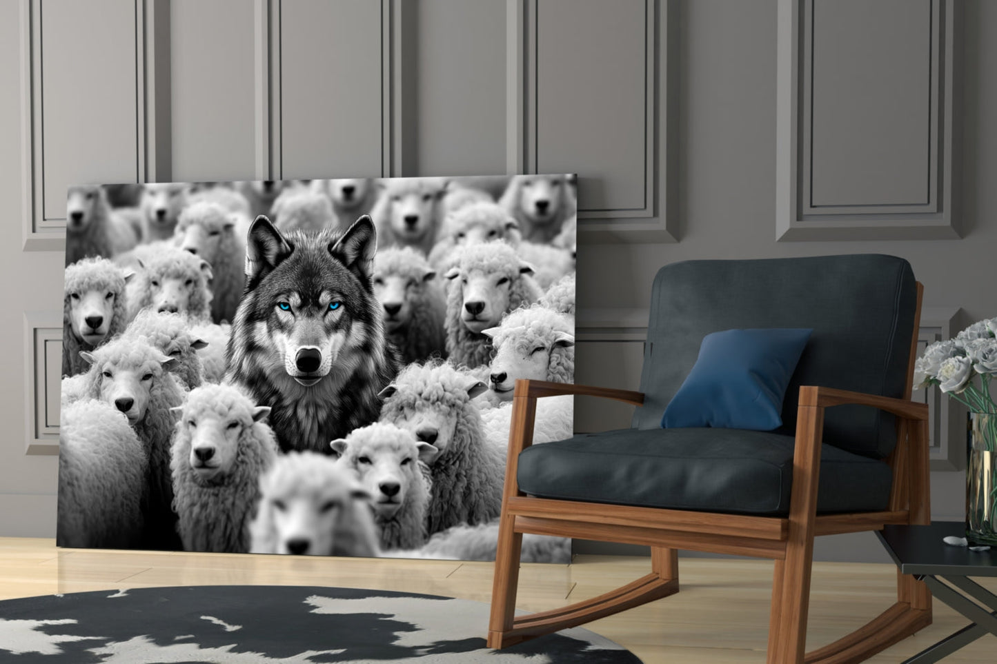 Wolf in Sheep's Clothing (Glass Wall Art)