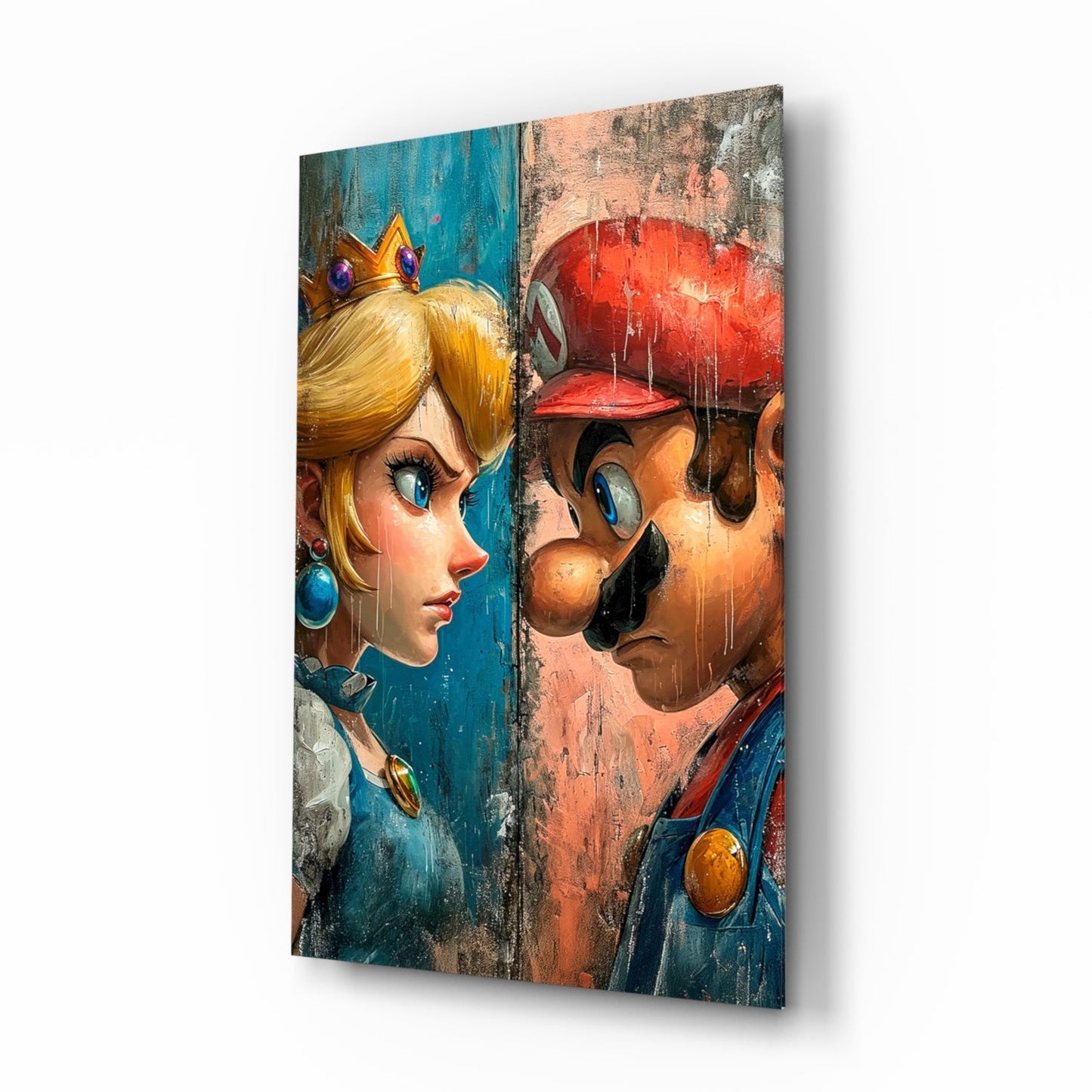 Mario and the Princess Glass Wall Art || Designer Collection