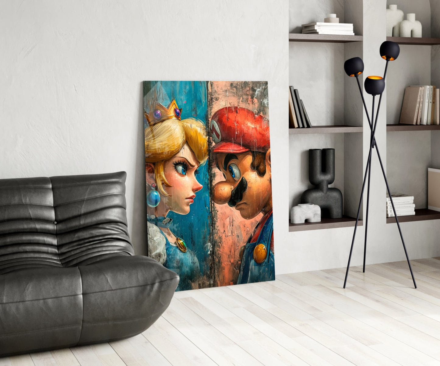 Mario and the Princess Glass Wall Art || Designer Collection