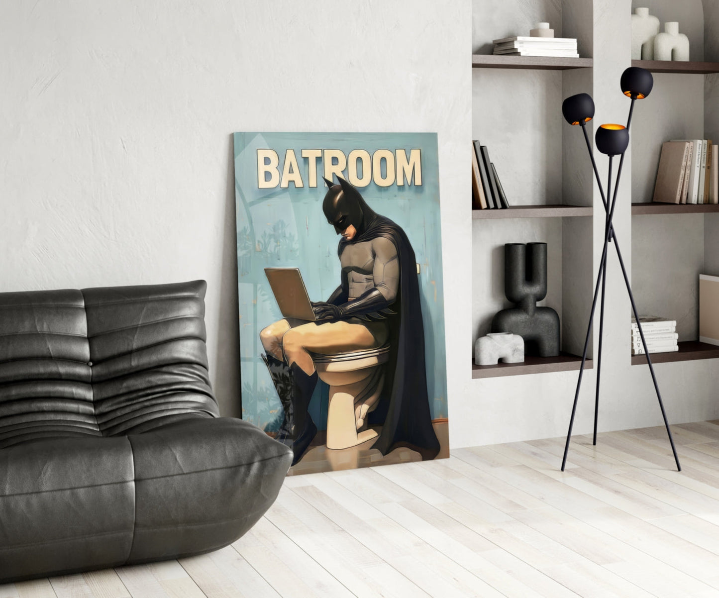 Batroom Glass Wall Art || Designer Collection