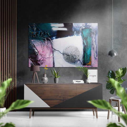 Abstract Brushed Aluminium Dibond Wall Art