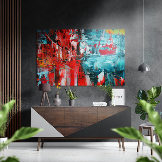 Abstract Colors Brushed Aluminium Dibond Wall Art