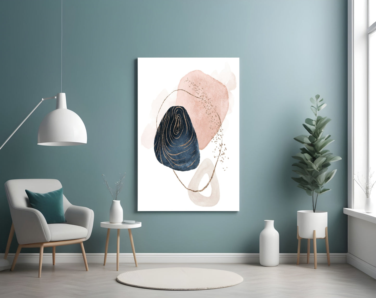 Abstract Shapes Glass Wall Art