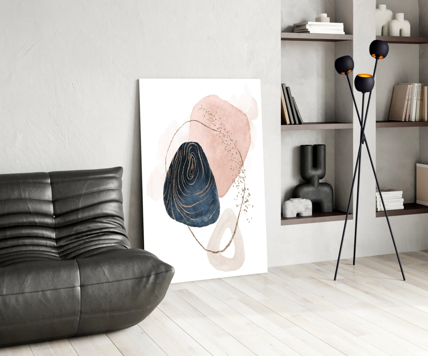 Abstract Shapes Glass Wall Art