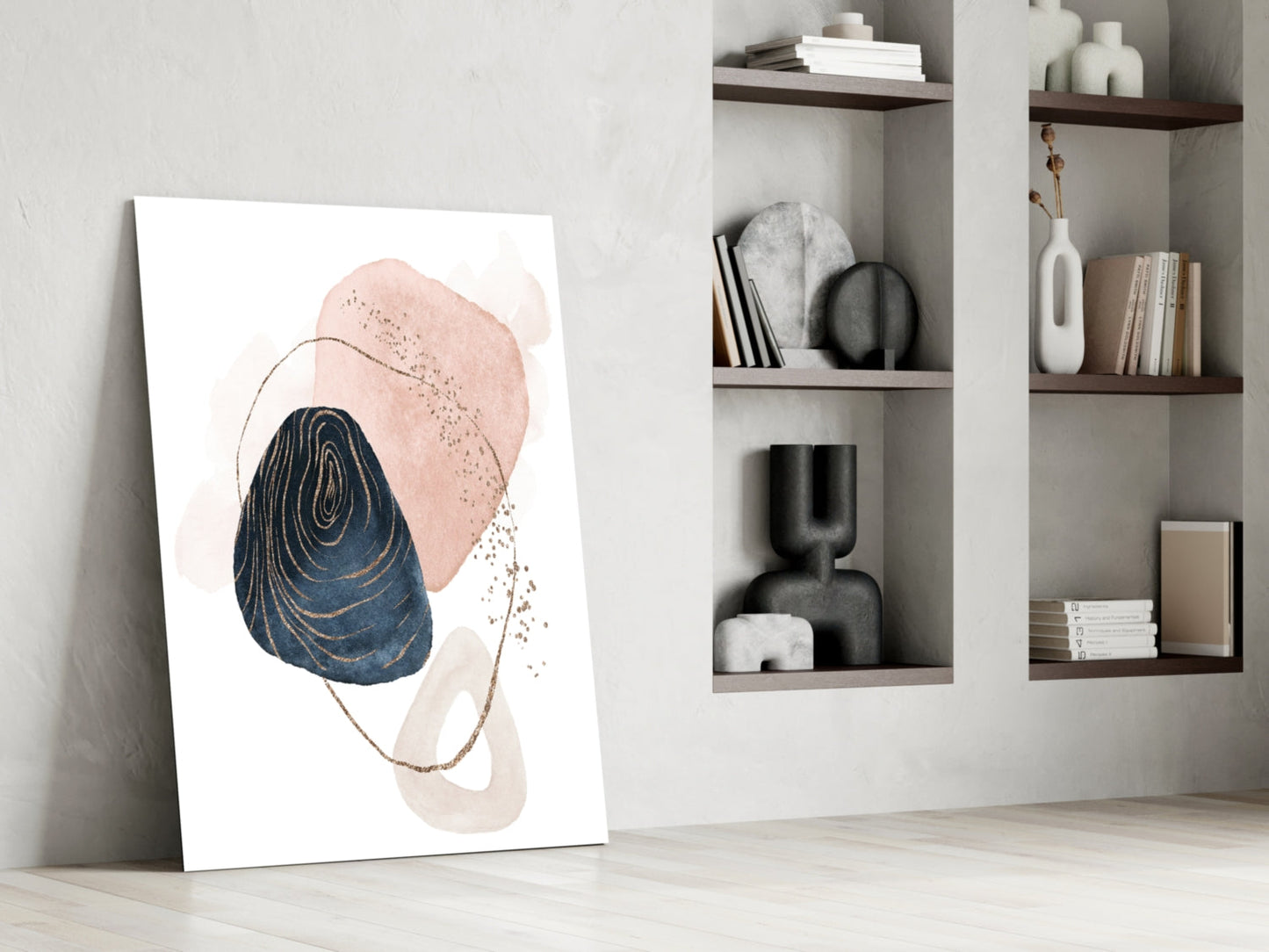 Abstract Shapes Glass Wall Art