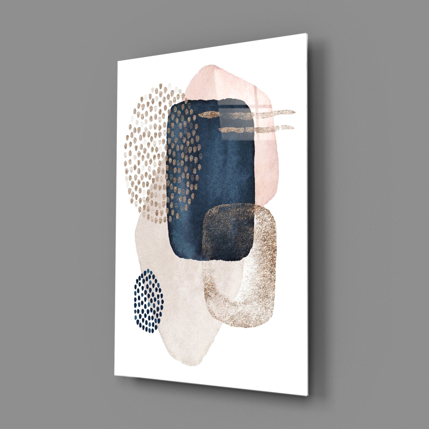 Abstract Shapes Glass Wall Art