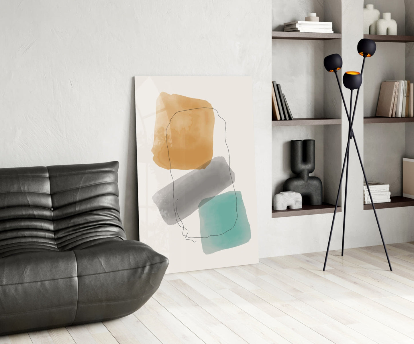 Abstract Shapes Glass Wall Art