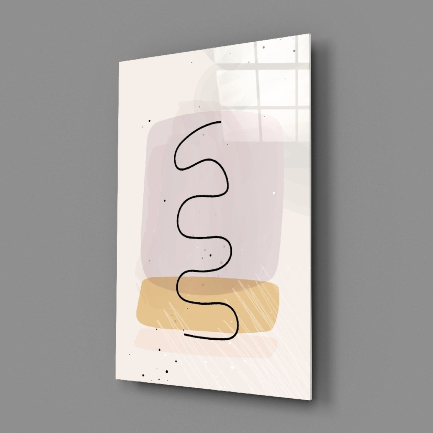 Abstract Shapes Glass Wall Art