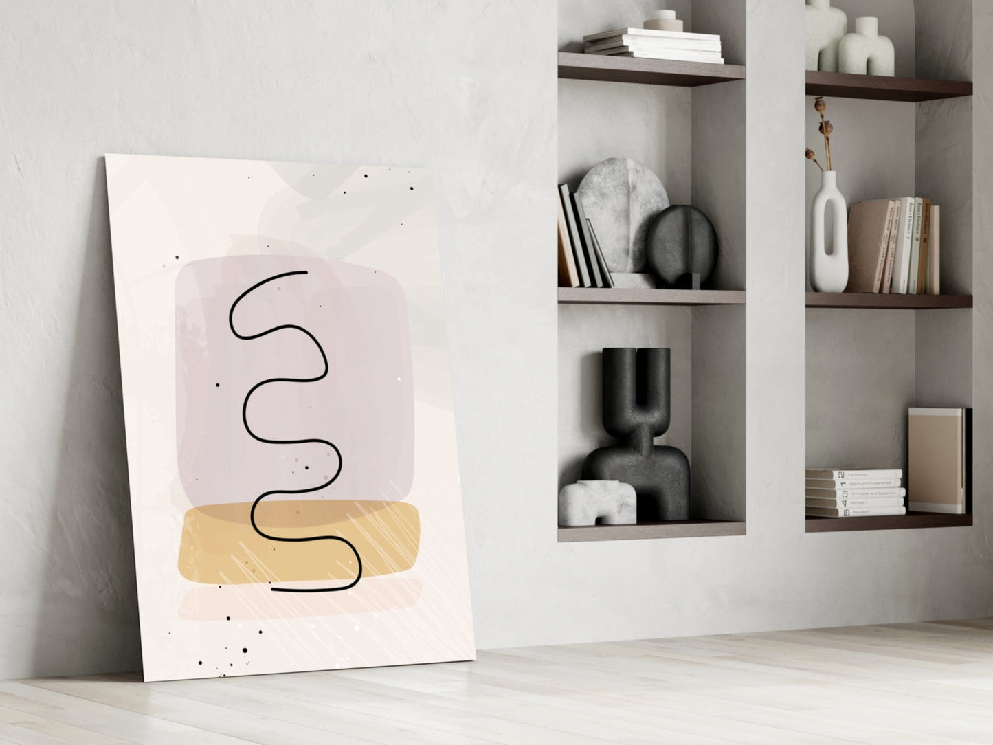 Abstract Shapes Glass Wall Art