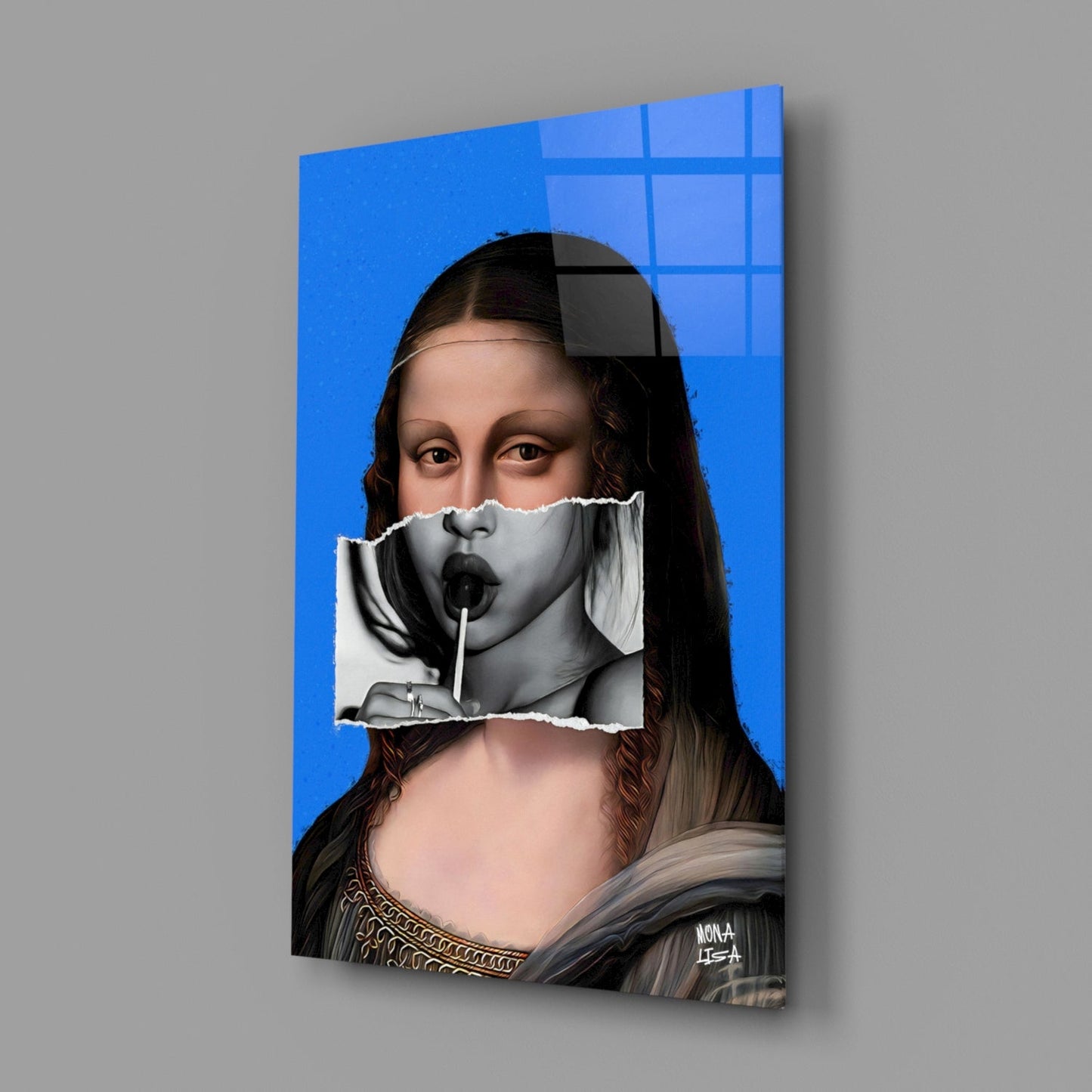 Contemporary Mona Lisa Glass Wall Art || Designer Collection