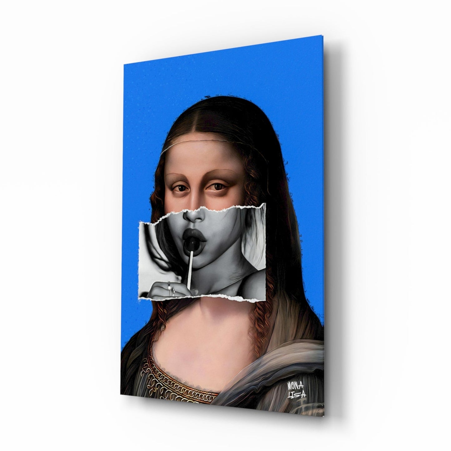 Contemporary Mona Lisa Glass Wall Art || Designer Collection