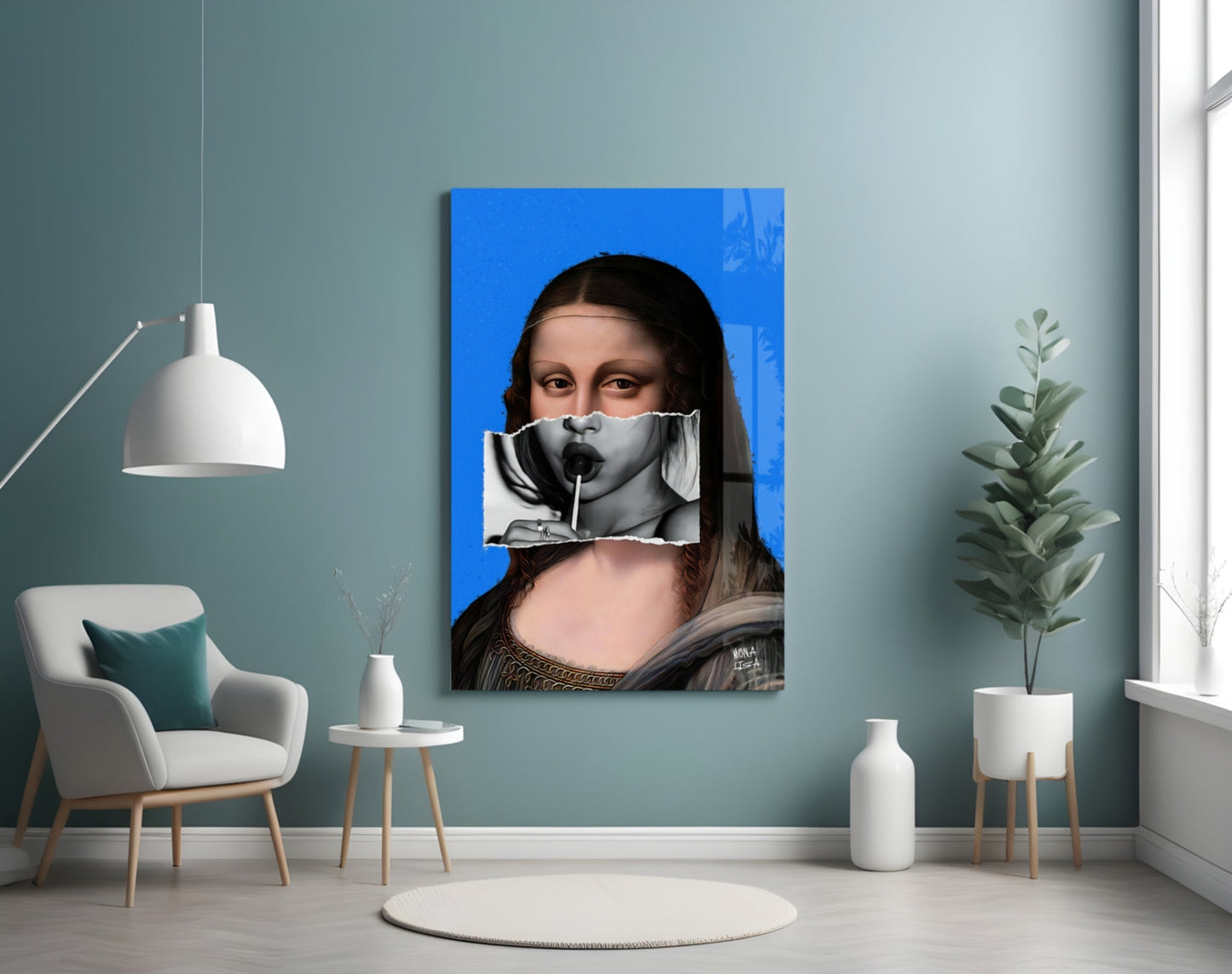 Contemporary Mona Lisa Glass Wall Art || Designer Collection
