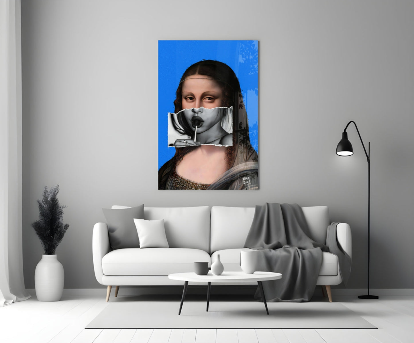 Contemporary Mona Lisa Glass Wall Art || Designer Collection