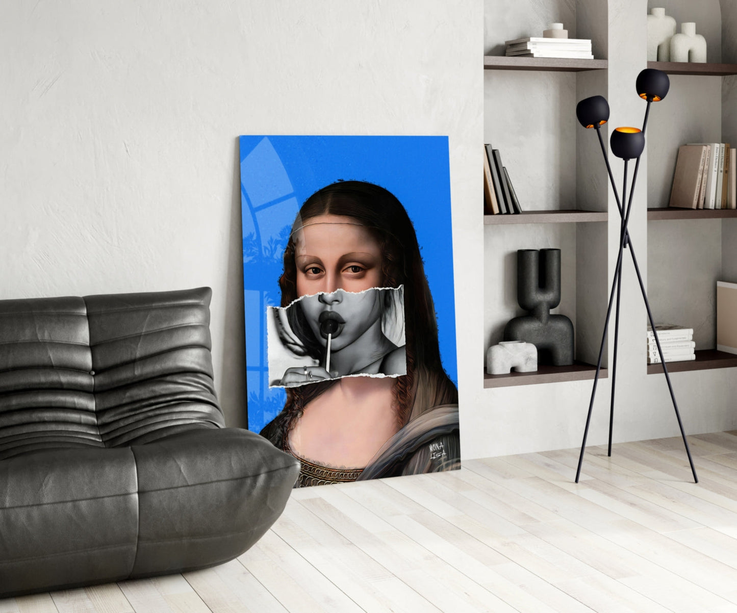 Contemporary Mona Lisa Glass Wall Art || Designer Collection