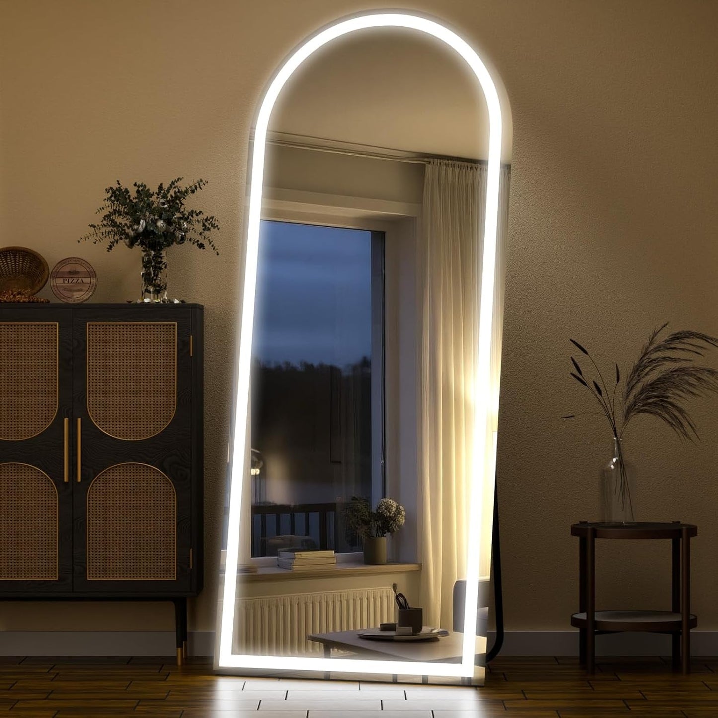 65Inch LED Arched Full Length Mirror Dimmable Lights