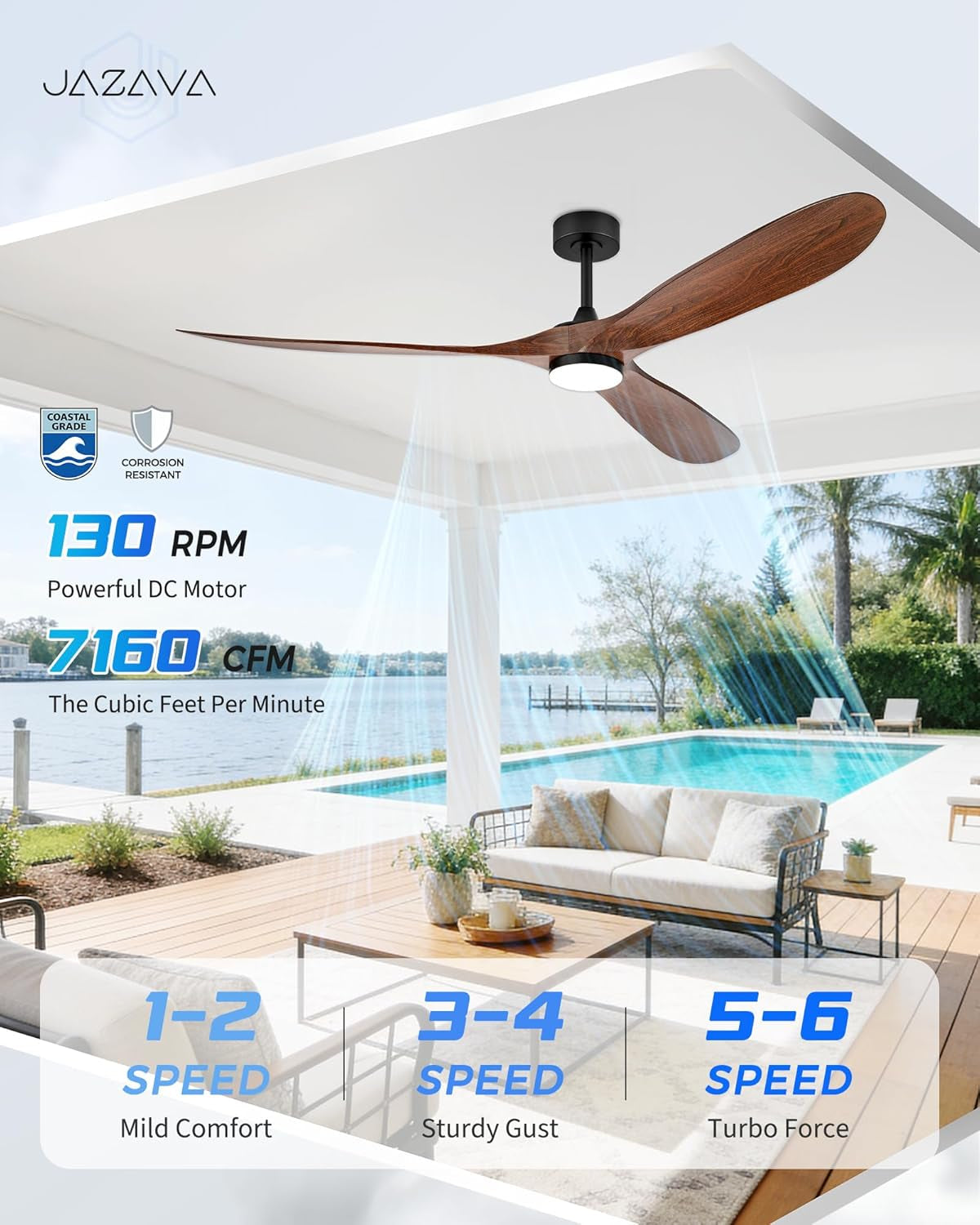 DC Ceiling Fan With Remote LED-Illuminated (70")