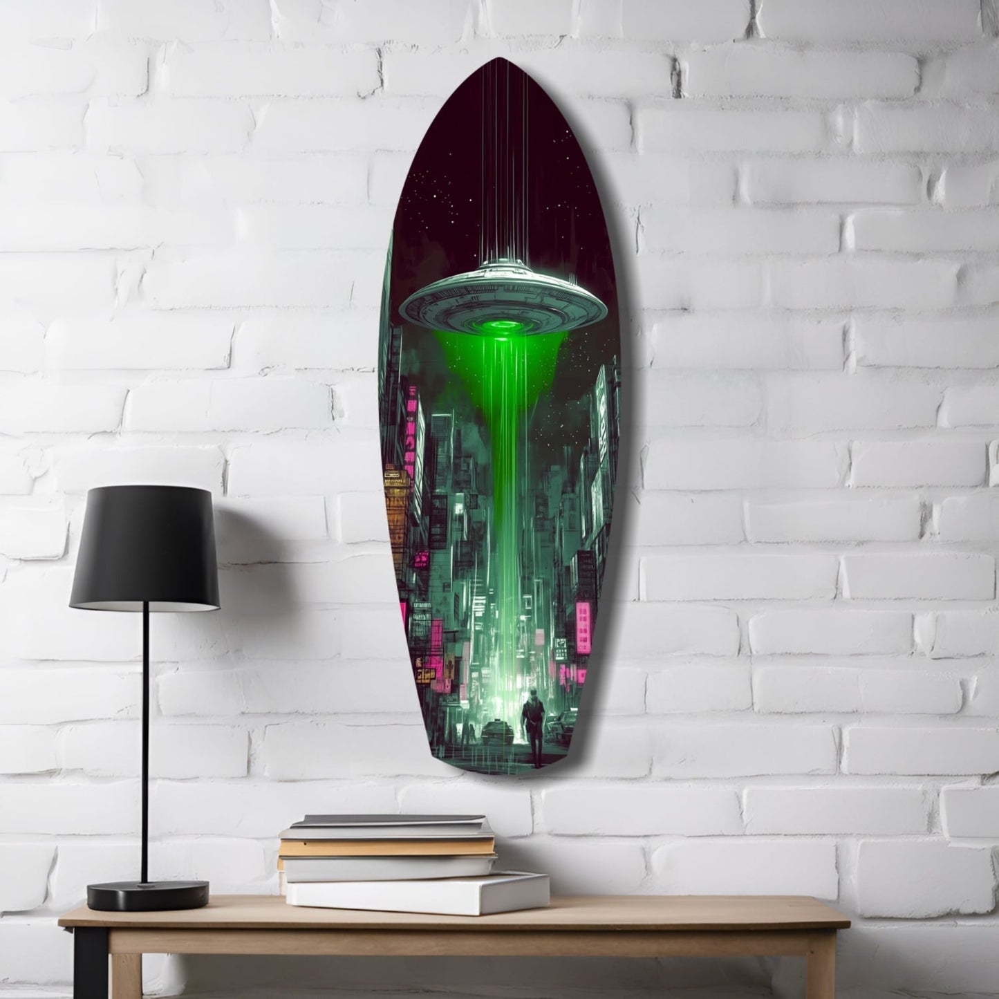 Alien Invade Glass Wall Art