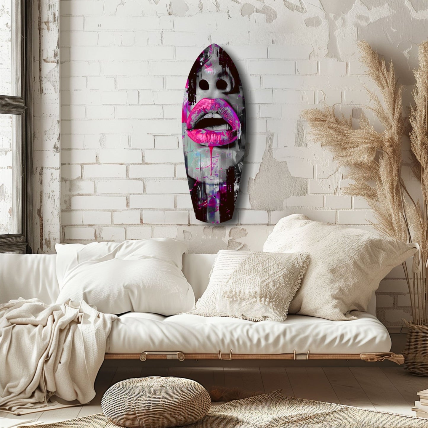 Colorful Lips V4 Glass Wall Art