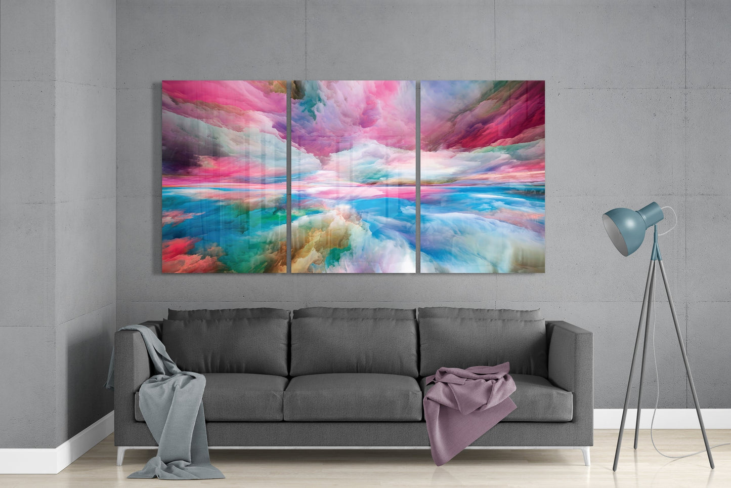 Colorful Clouds (Glass Wall Art)