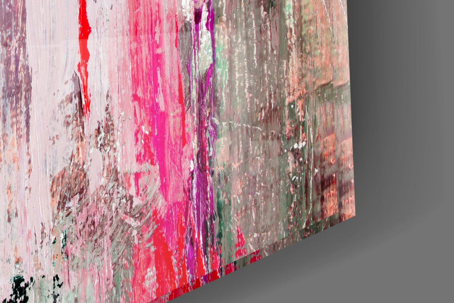 Abstract Coral Lavender (Glass Wall Art)