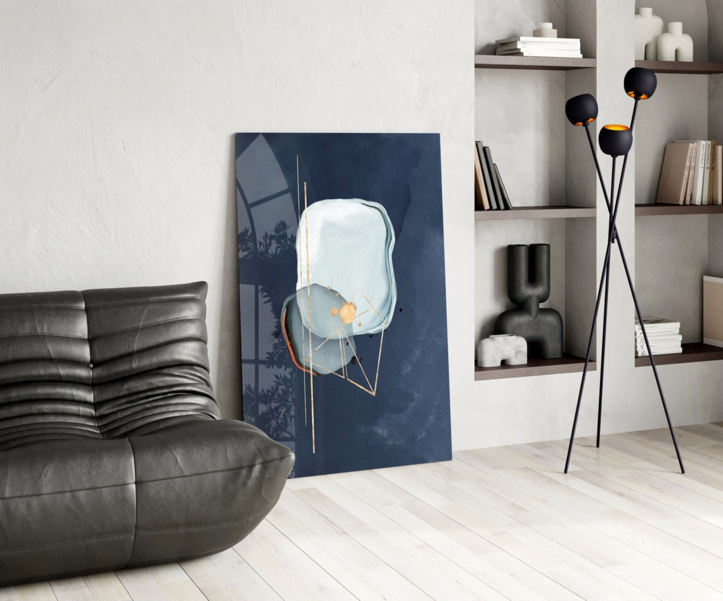 Abstract Blue Glass Wall Art