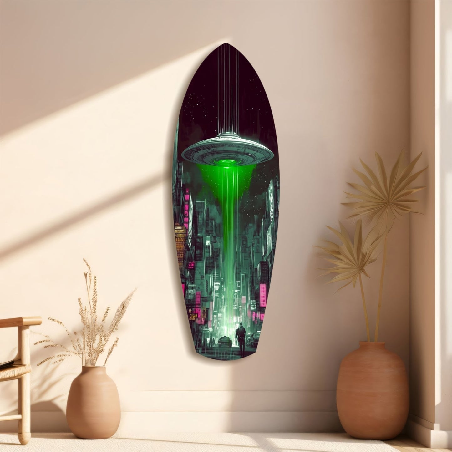 Alien Invade Glass Wall Art
