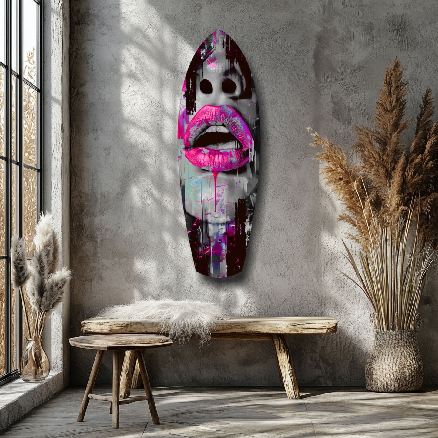 Colorful Lips V4 Glass Wall Art