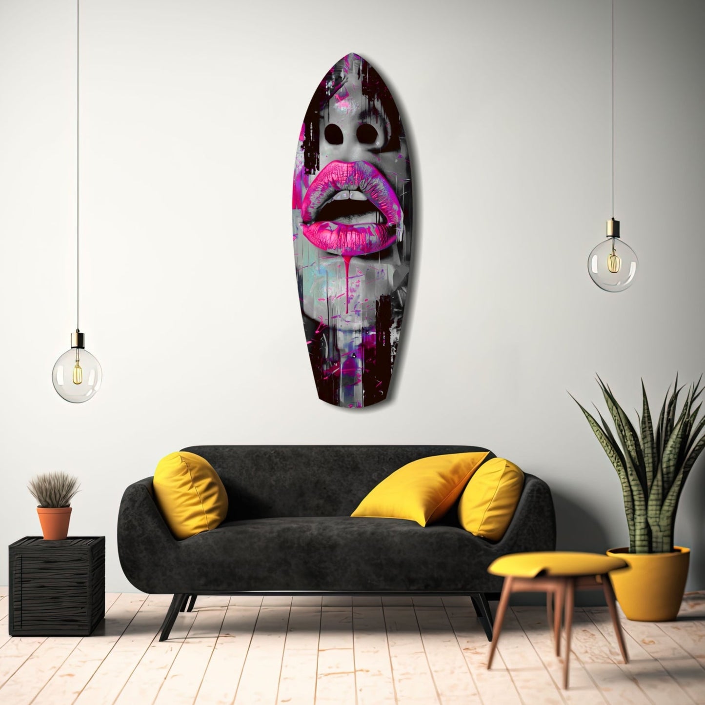 Colorful Lips V4 Glass Wall Art