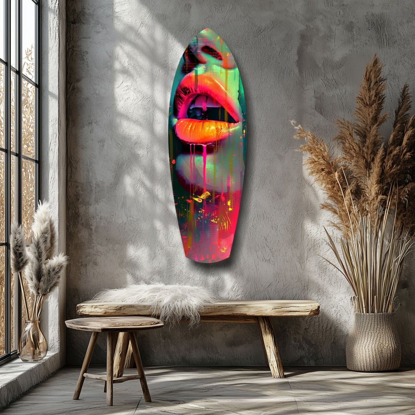 Colorful Lips V13 Glass Wall Art