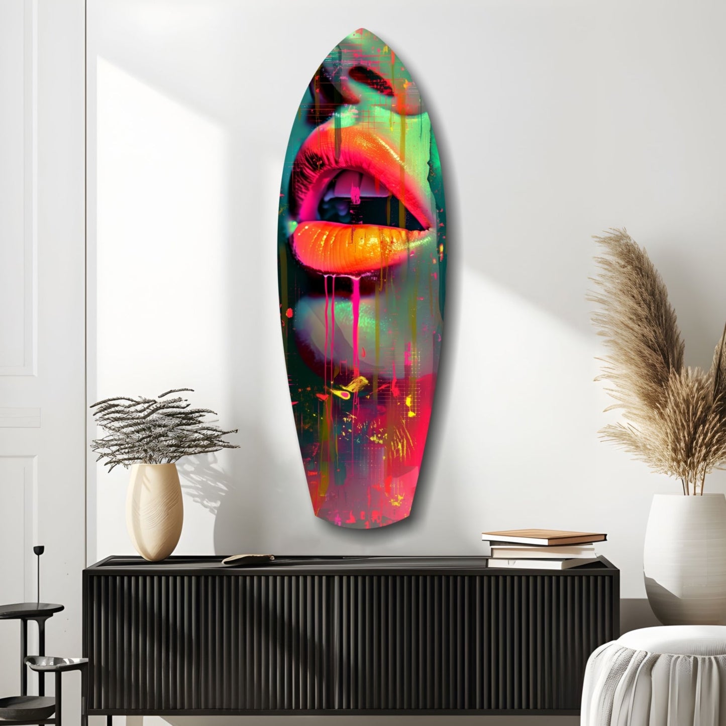 Colorful Lips V13 Glass Wall Art