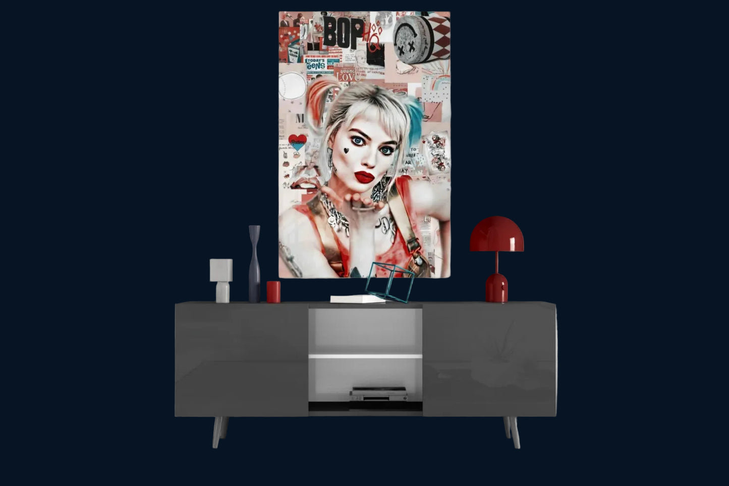 Harley Quinn Glass Wall Art